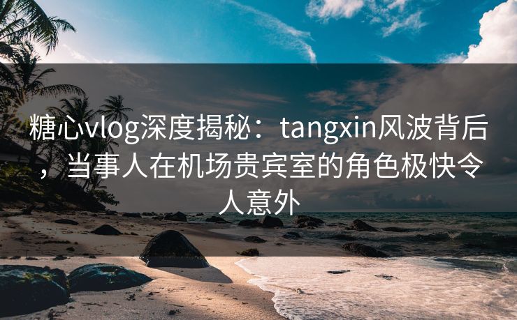 糖心vlog深度揭秘：tangxin风波背后，当事人在机场贵宾室的角色极快令人意外